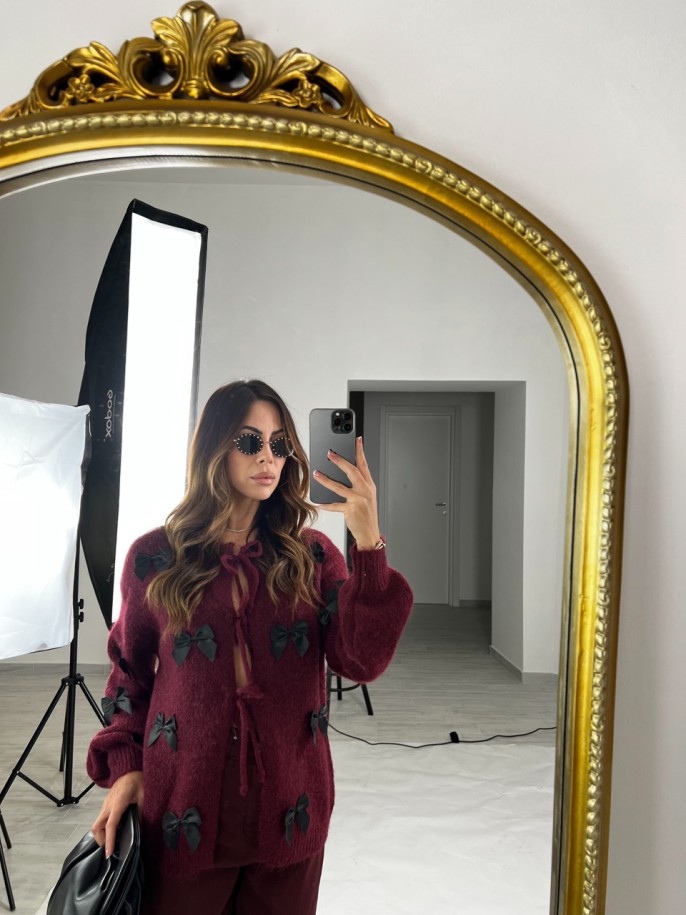 Cardigan Fiocchu Satin Bordeaux 2
