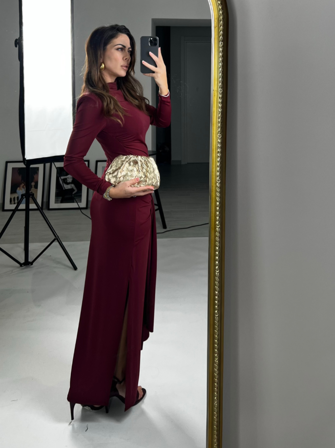 Midi Dress nodo bordeaux 2