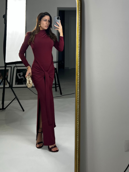 Midi Dress nodo bordeaux Midi Dress nodo bordeaux