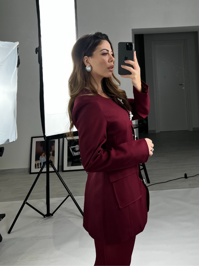 Blazer/Dress gioiello bordeaux 2