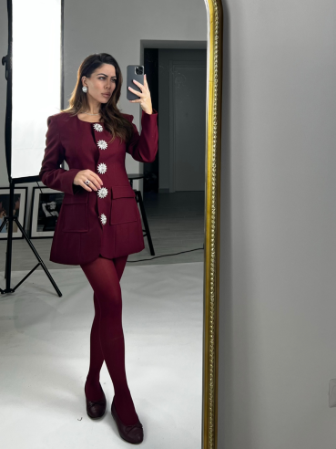 Blazer/Dress gioiello bordeaux
