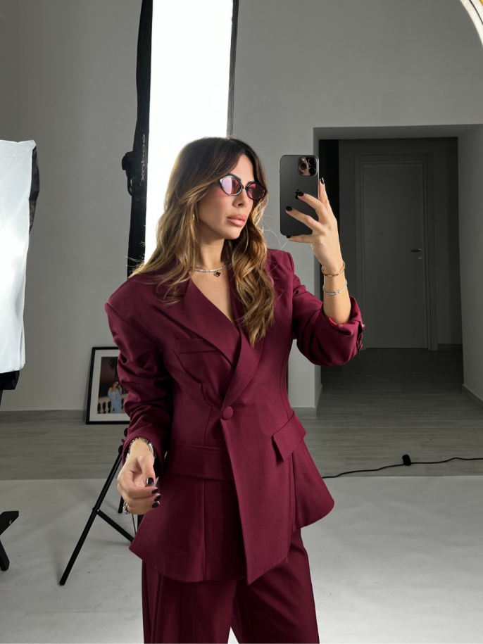 Blazer sfiancato bordeaux