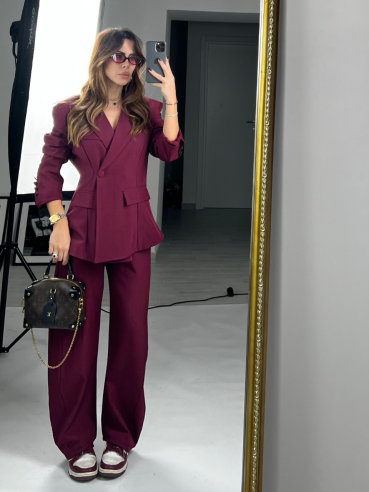 Blazer sfiancato bordeaux