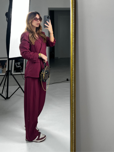 Blazer sfiancato bordeaux