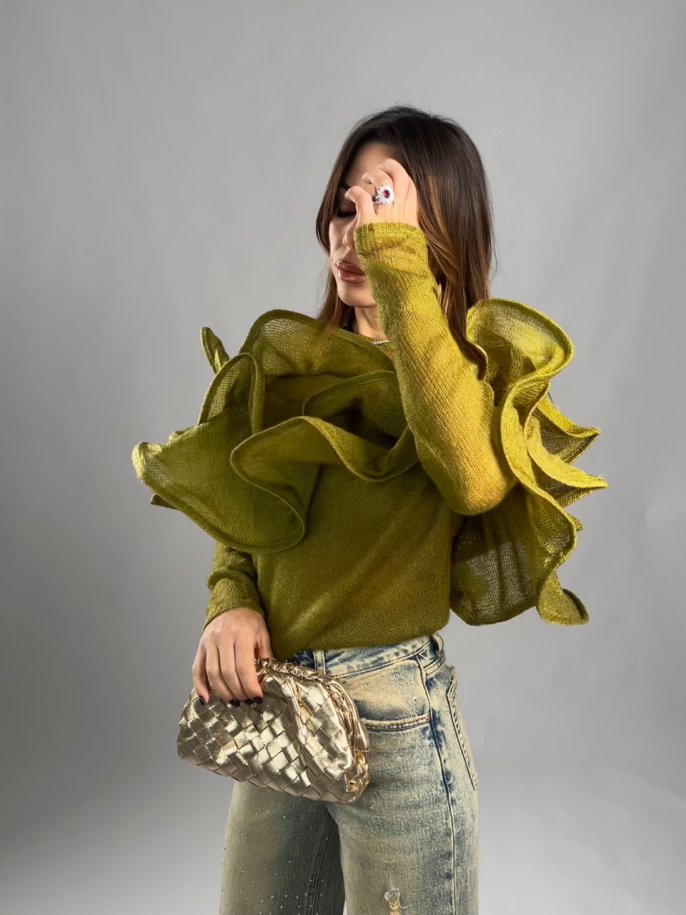 blusa rouches verde 2