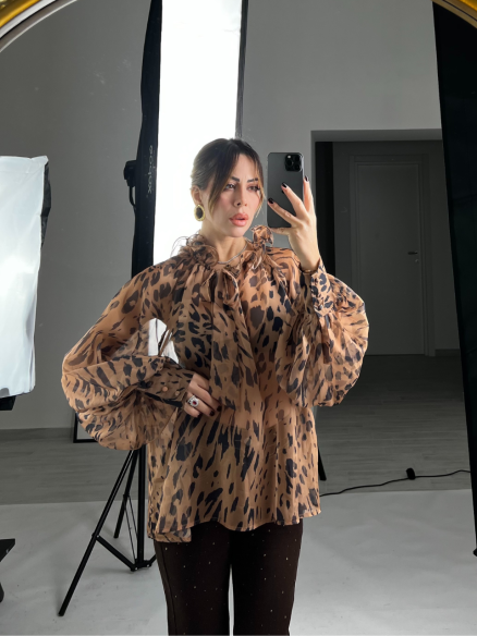 camicia chiffon animalier camicia chiffon animalier