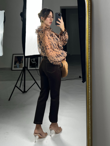 denim brown strass
