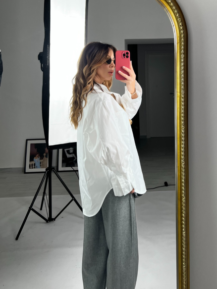 Camicia Peonie bianche