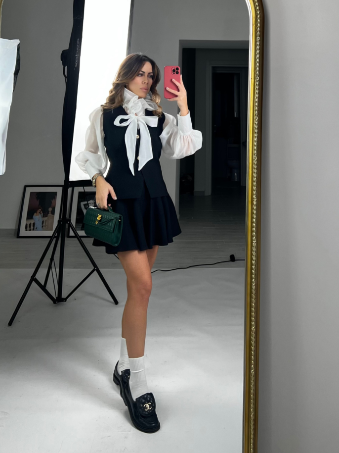 Set Gilet + gonna  nero 2