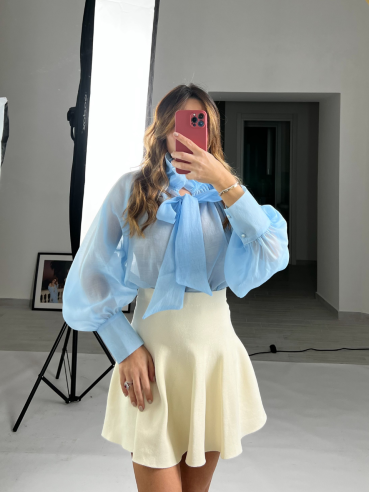 Blusa chiffon cielo