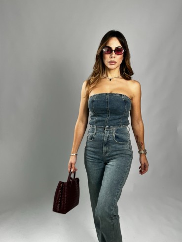 bustino denim sabbiato
