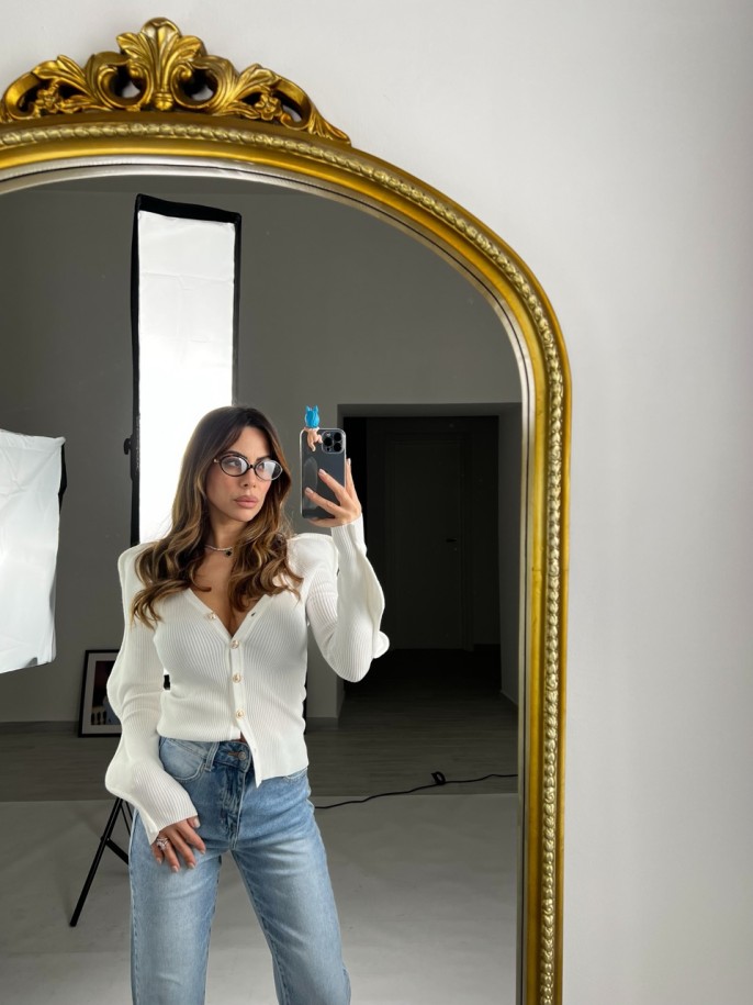 cardigan waves bianco