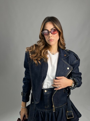 set biker in denim
