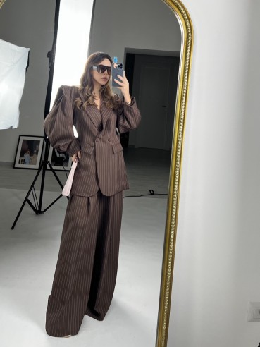 tailleur gessato butterfly choco