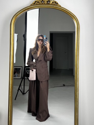 tailleur gessato butterfly choco