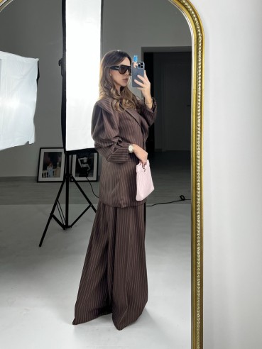 tailleur gessato butterfly choco