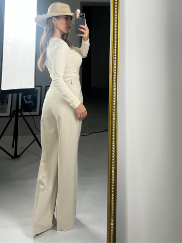 Pantalone classico panna