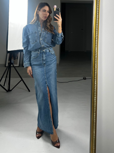 Gonna denim lunga