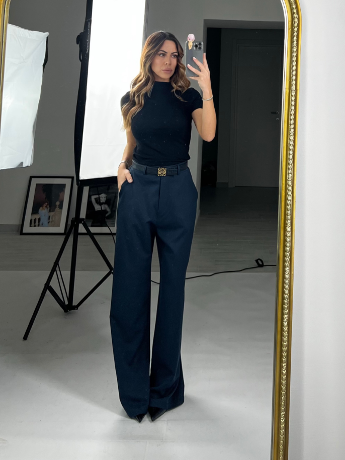 Tailleur spallina imbottita Blu 2