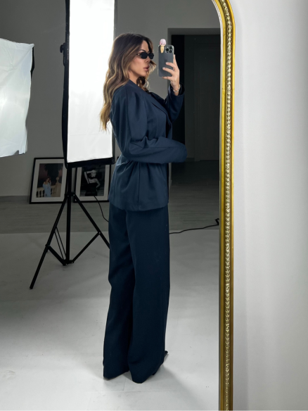 Tailleur spallina imbottita Blu