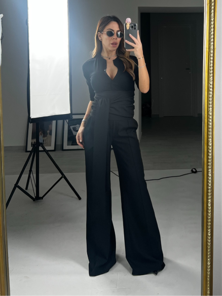 Pantalone palazzo fusciacca nero Pantalone palazzo fusciacca nero