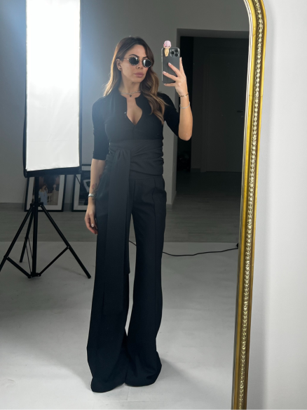 Pantalone palazzo fusciacca nero Pantalone palazzo fusciacca nero
