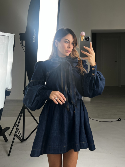 Mini dress ruota in denim Mini dress ruota in denim