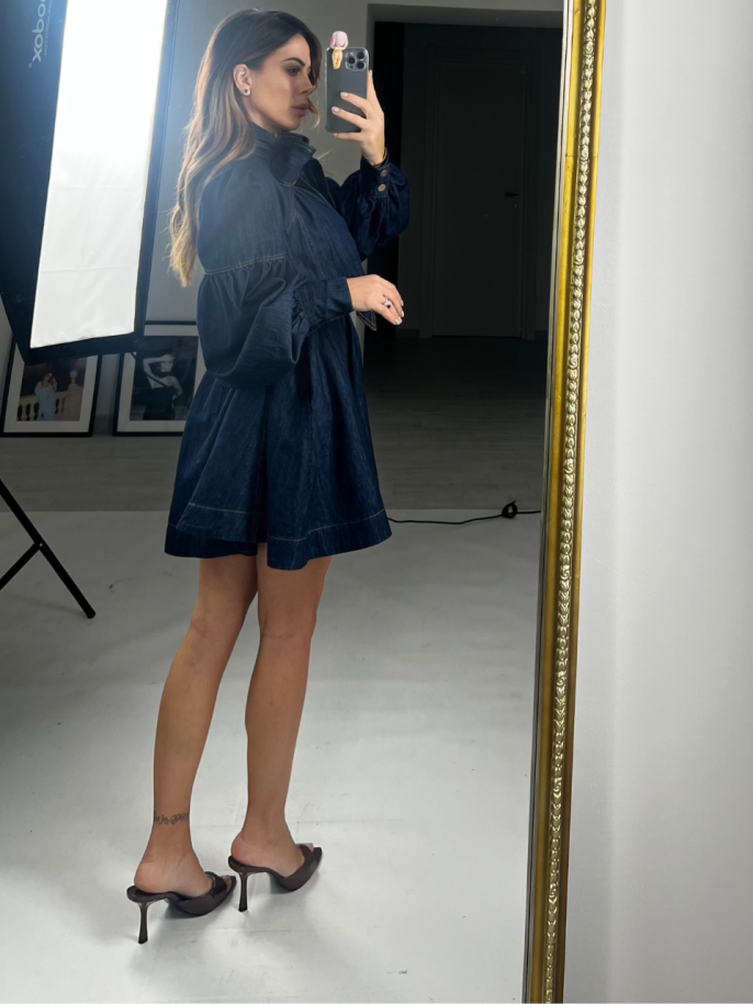 Mini dress ruota in denim 2