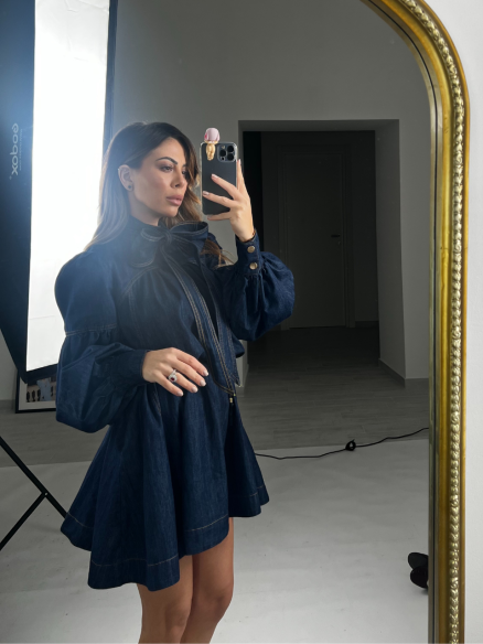 Mini dress ruota in denim Mini dress ruota in denim