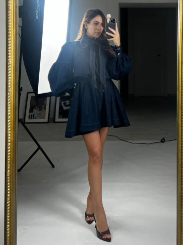 Mini dress ruota in denim