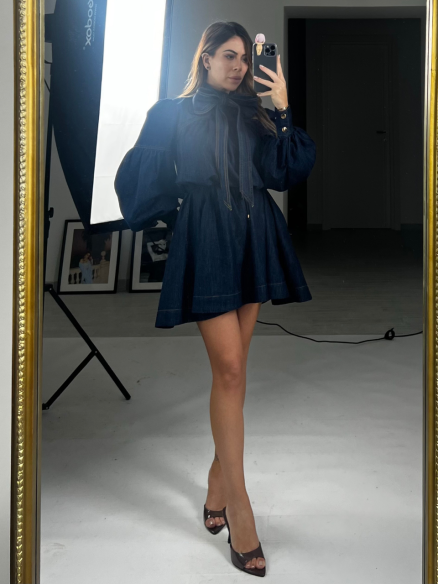 Mini dress ruota in denim Mini dress ruota in denim