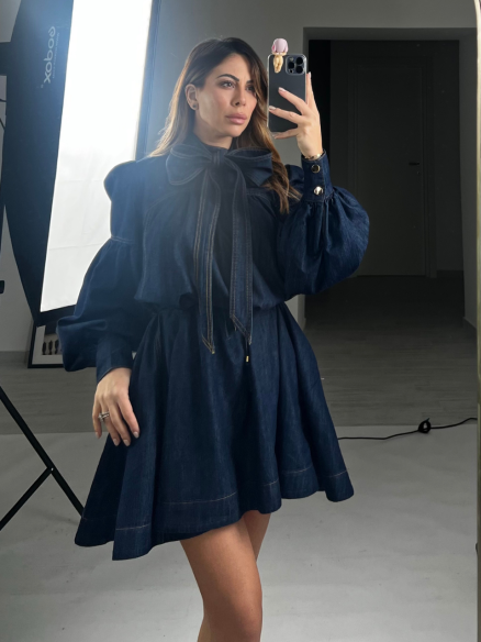 Mini dress ruota in denim Mini dress ruota in denim