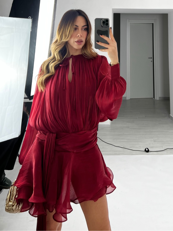 Dress rouches bordeaux