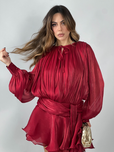 Dress rouches bordeaux