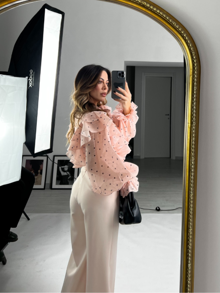 Camicia frou pois rosa