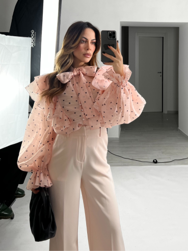 Camicia frou pois rosa