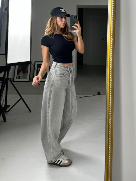 Jeans mom fit grigio 31819