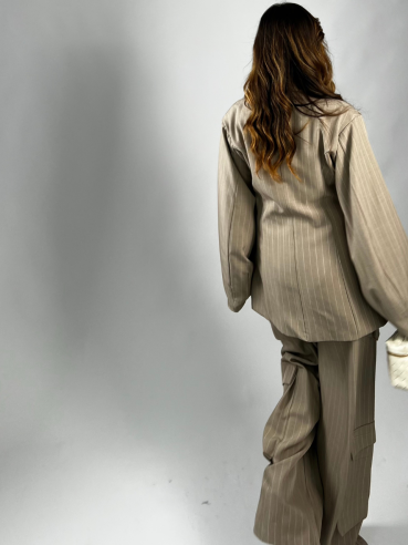 Tailleur Elsa gessato fango