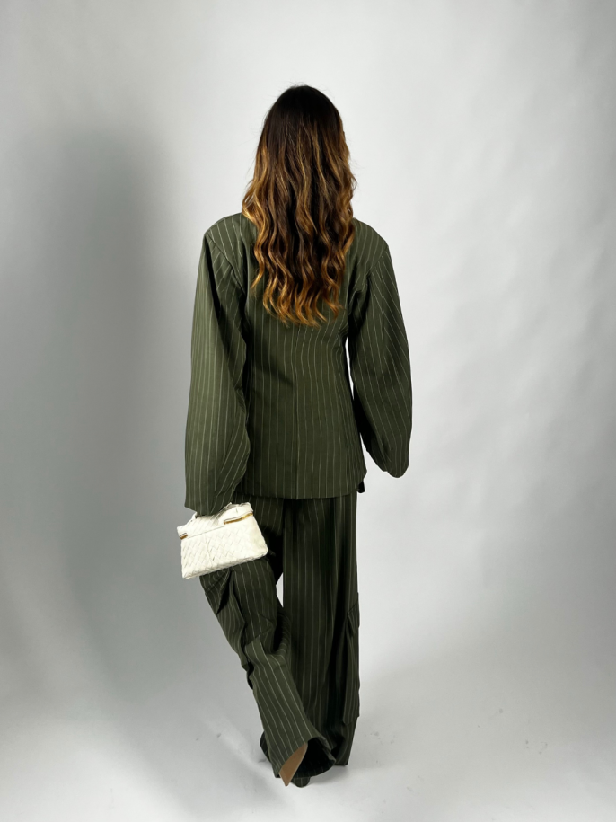 Tailleur Elsa gessato verde 2