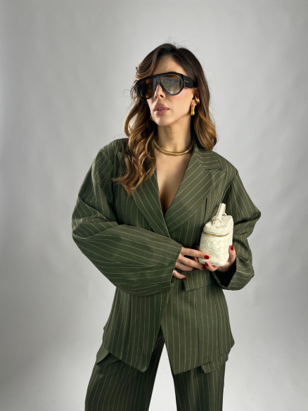 Tailleur Elsa gessato verde