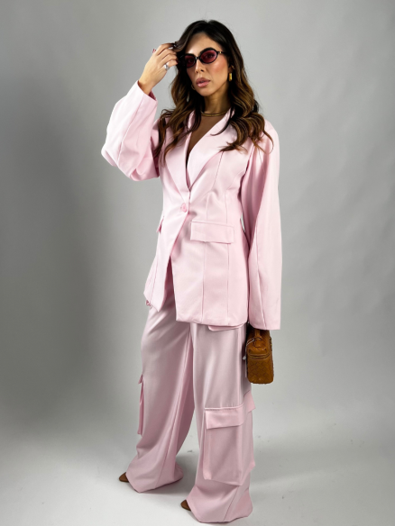 Tailleur Helena cargo rosa