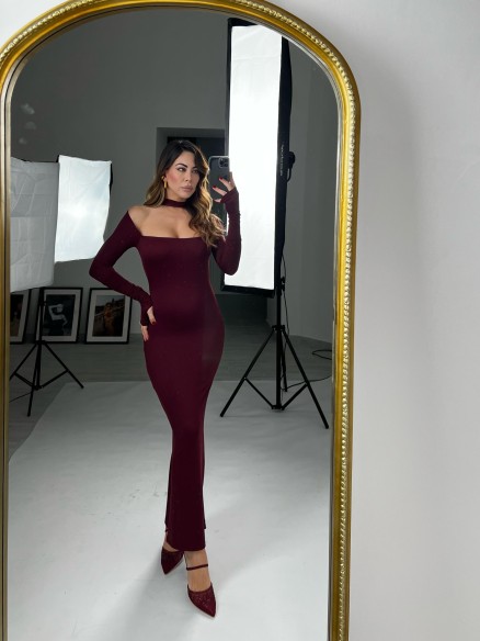 Midi Dress Lycra bordeaux Midi Dress Lycra bordeaux