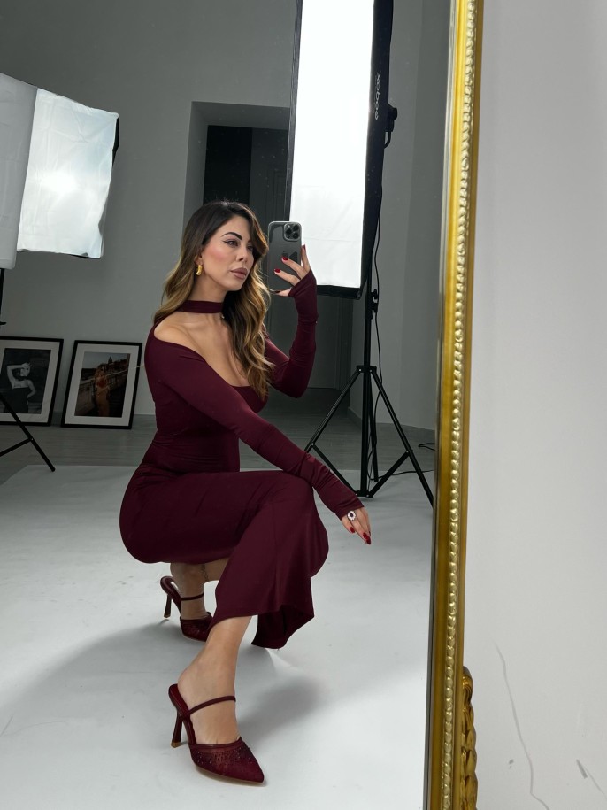 Midi Dress Lycra bordeaux 2