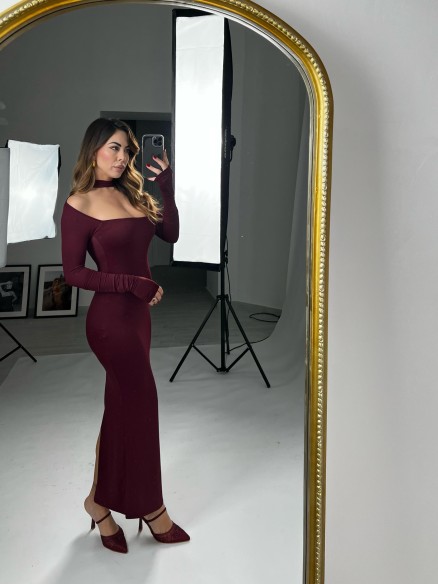 Midi Dress Lycra bordeaux Midi Dress Lycra bordeaux