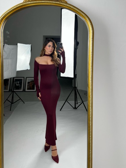 Midi Dress Lycra bordeaux Midi Dress Lycra bordeaux