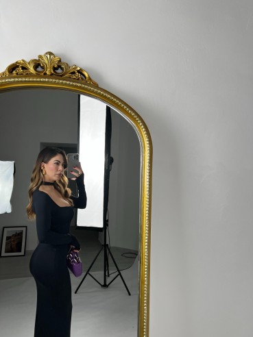 Midi Dress Lycra nero