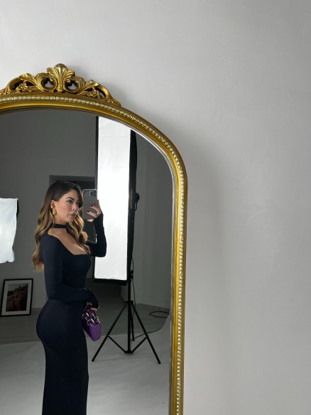 Midi Dress Lycra nero Midi Dress Lycra nero