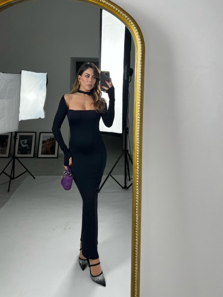 Midi Dress Lycra nero Midi Dress Lycra nero