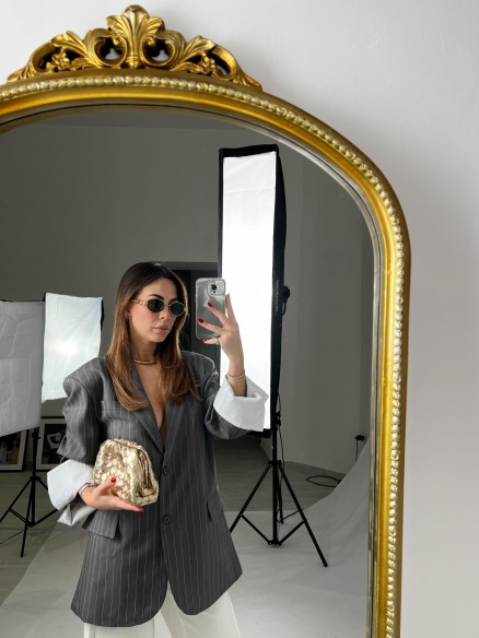 Blazer gessato grigio