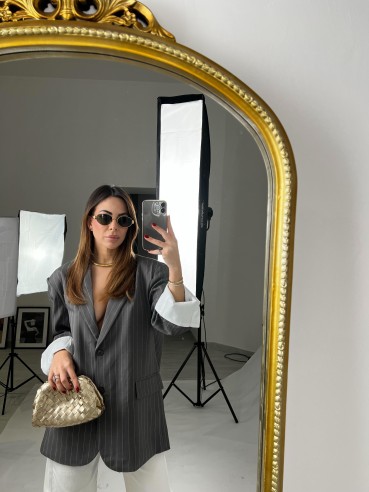 Blazer gessato grigio